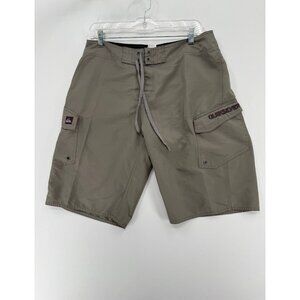 Quiksilver Board Shorts Mens 32 12" Cargo Style Pockets Swim Trunks Y2K